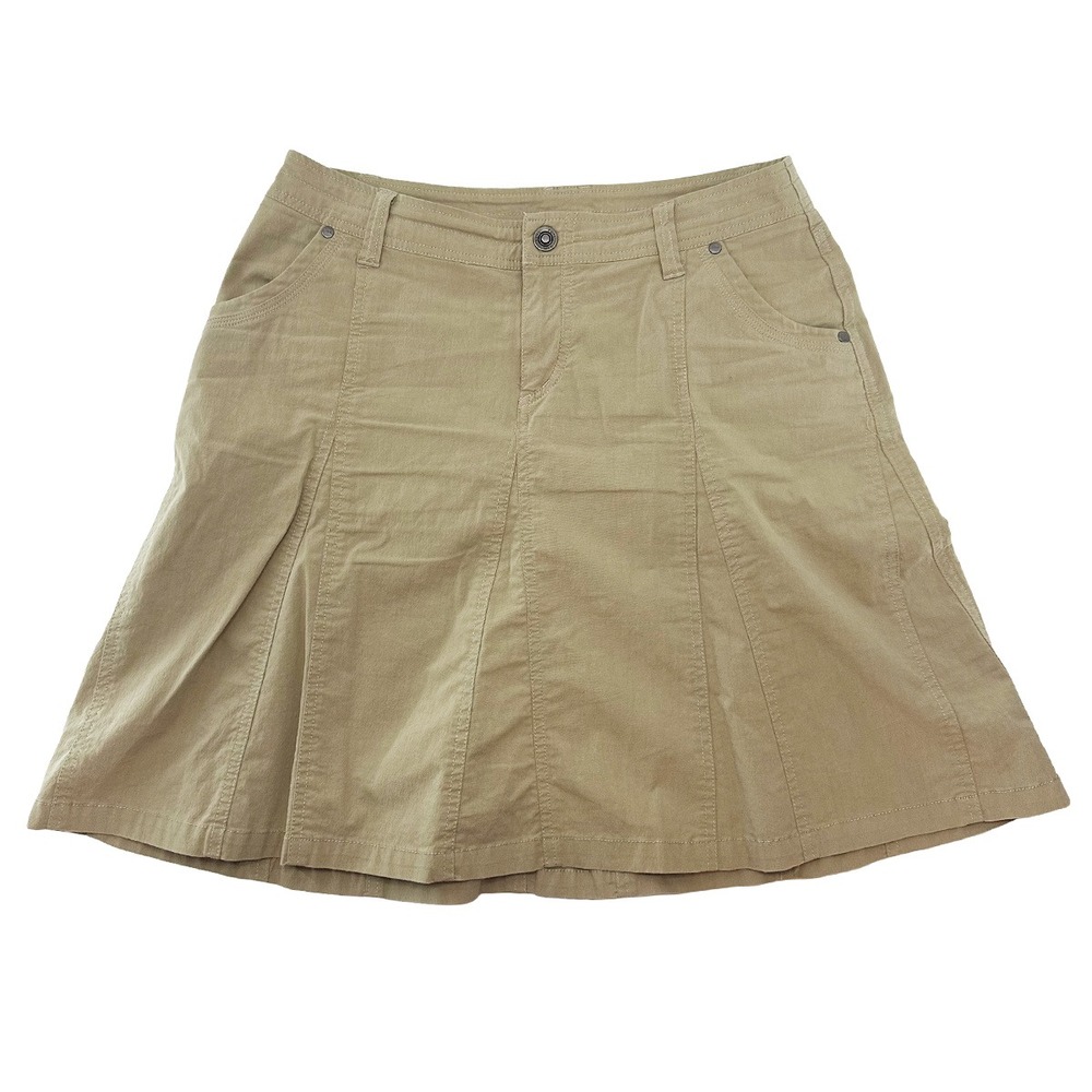 KUHL A-line Outdoor Activewear Mini Skirt • 8 • khaki tan • gorpcore casual Y2k